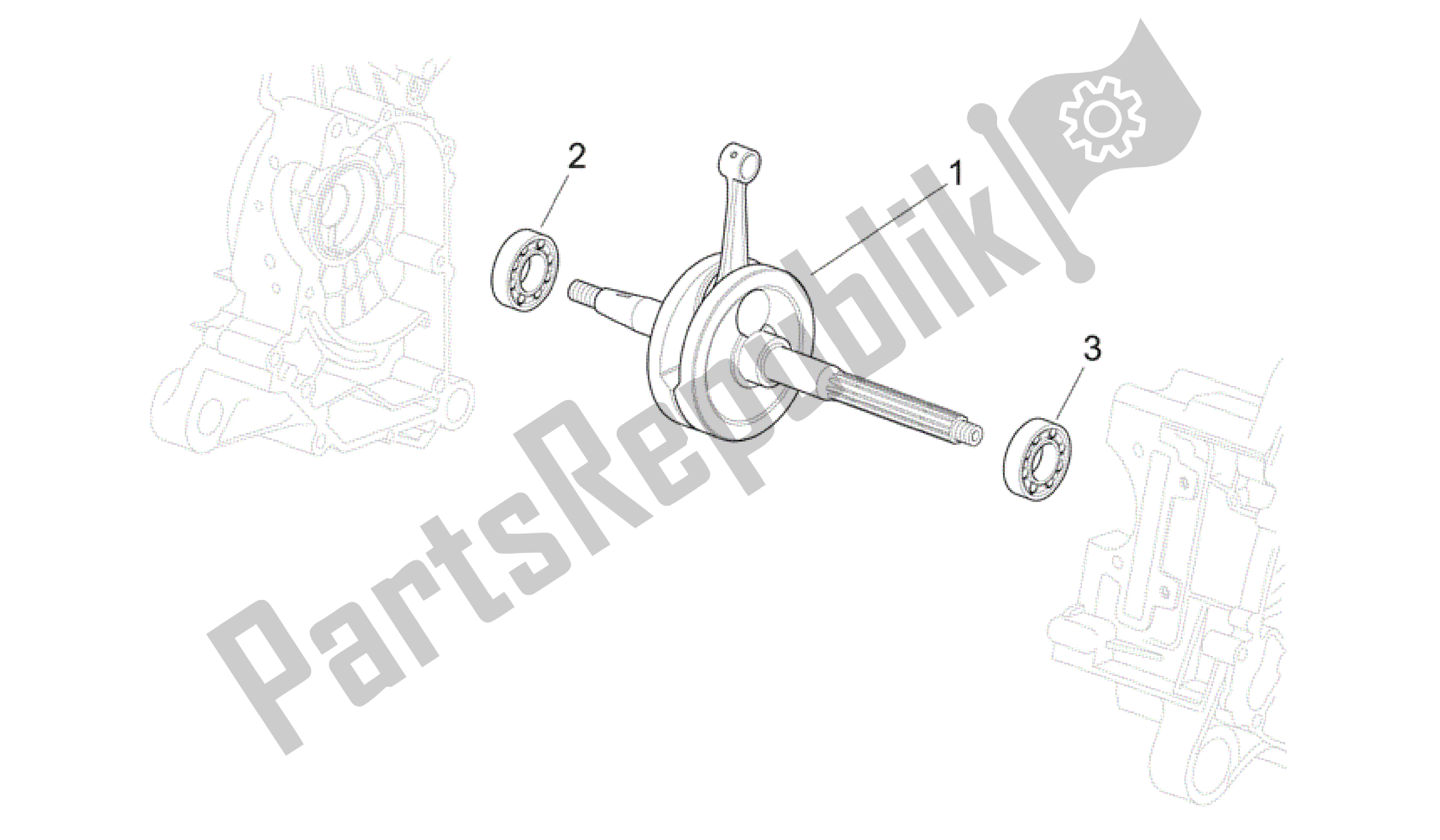 All parts for the Drive Shaft of the Aprilia Scarabeo 50 2006 - 2009