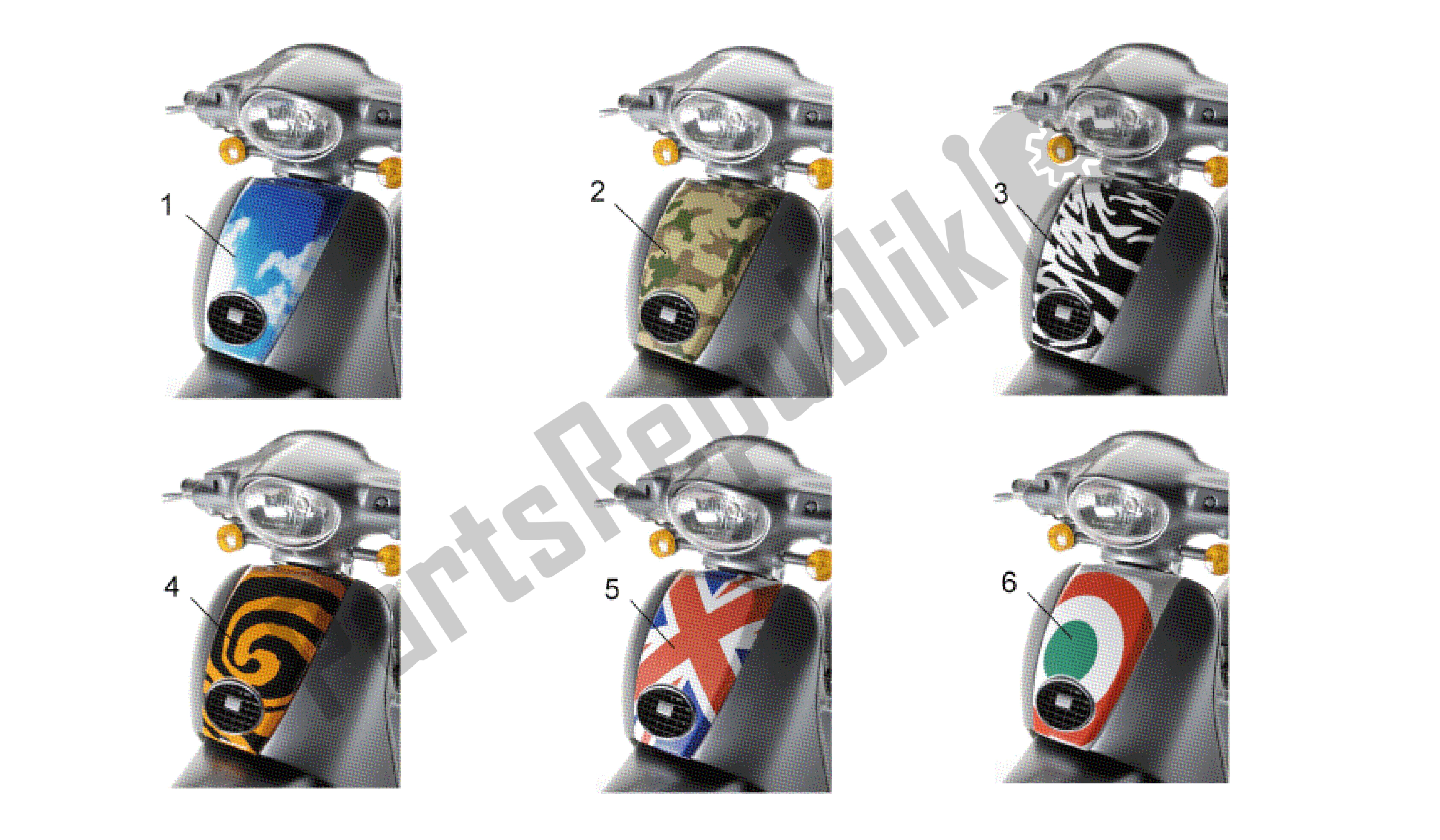 All parts for the Acc. - Special Body Parts of the Aprilia Scarabeo 50 2006 - 2009