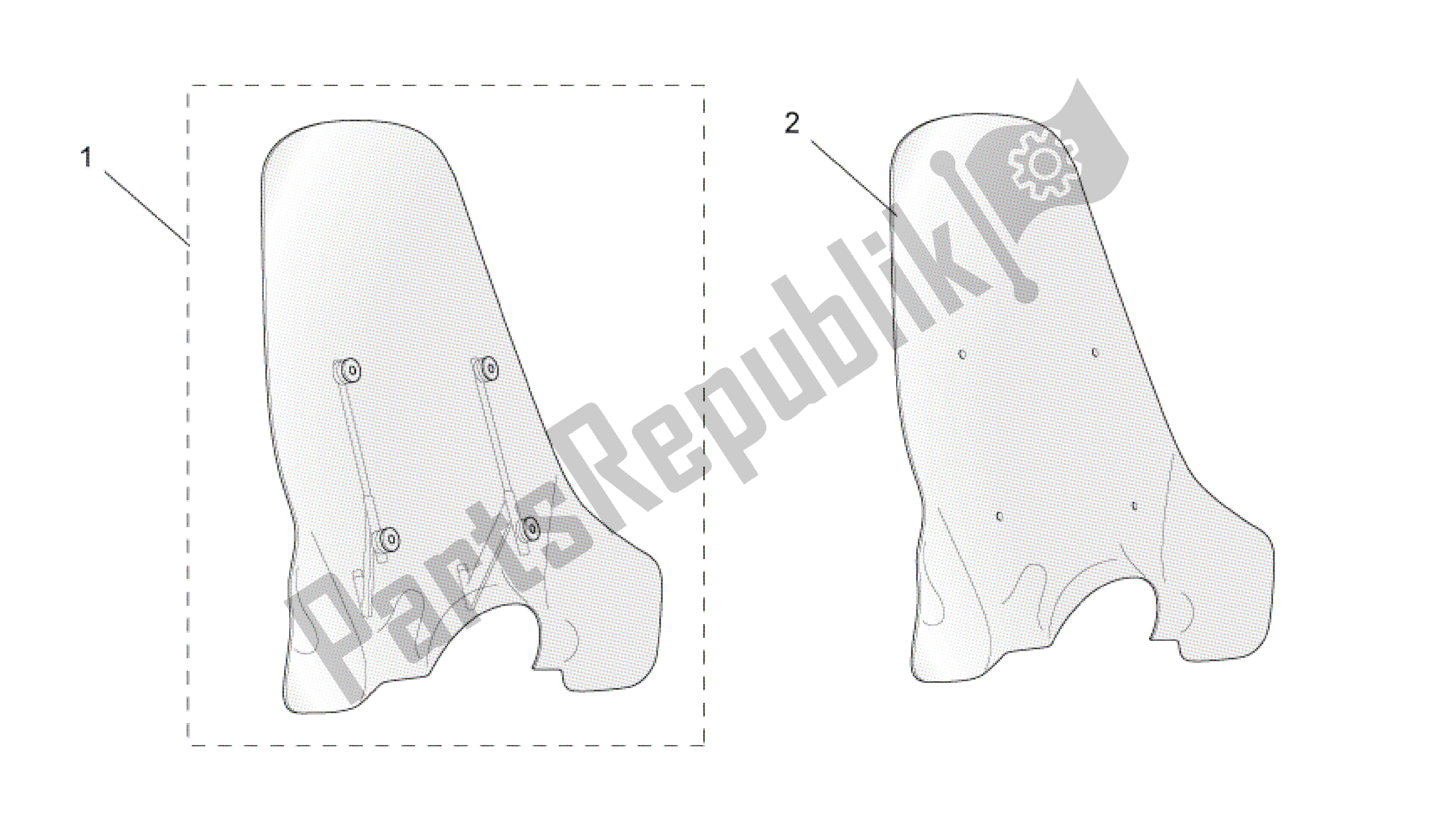 Toutes les pièces pour le Acc. - Pare-brise du Aprilia Scarabeo 50 2006 - 2009