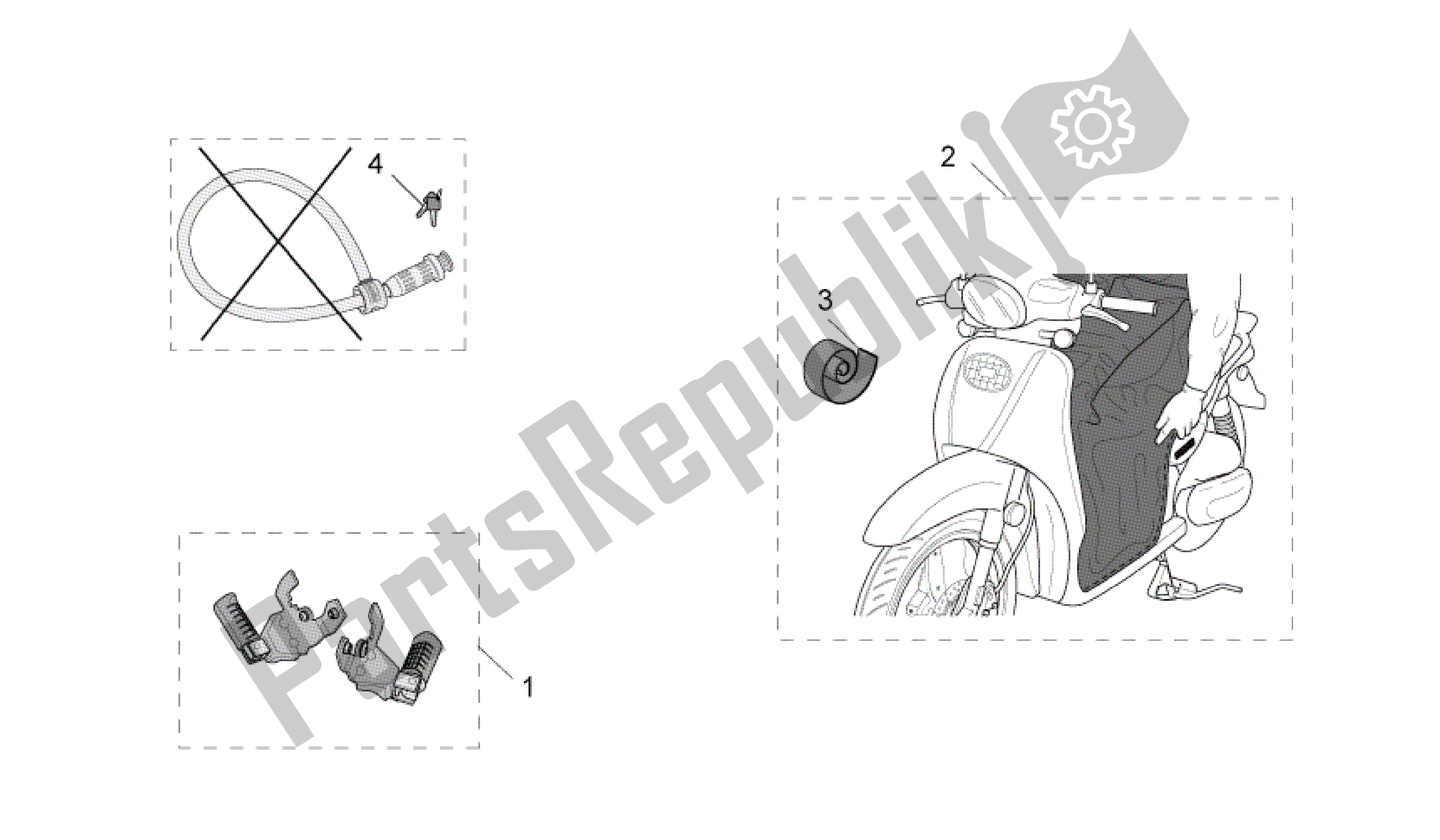 Alle onderdelen voor de Acc. - Verschillende van de Aprilia Scarabeo 50 2006 - 2009