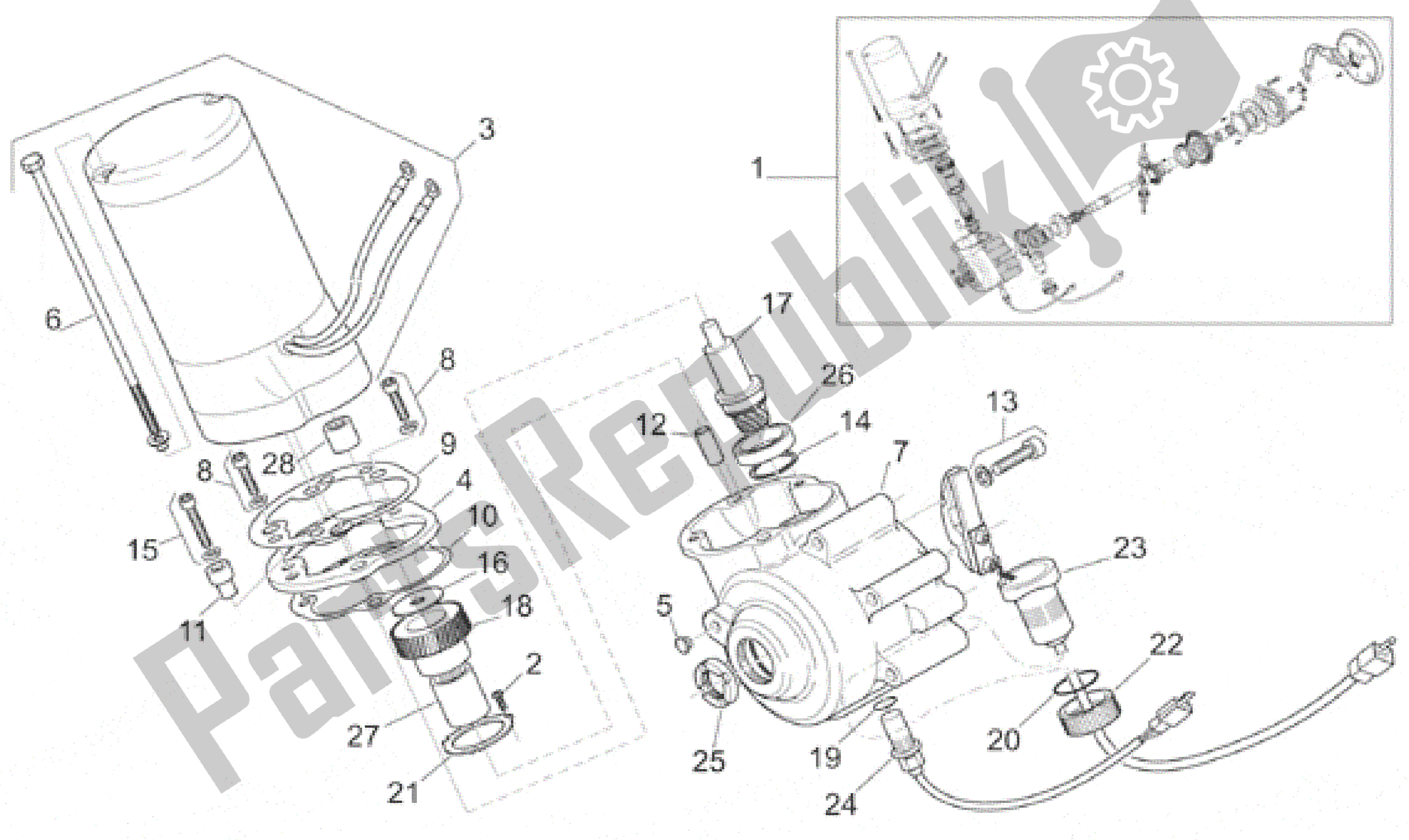 Toutes les pièces pour le Moteur I du Aprilia Bici Elettrica 0 2001