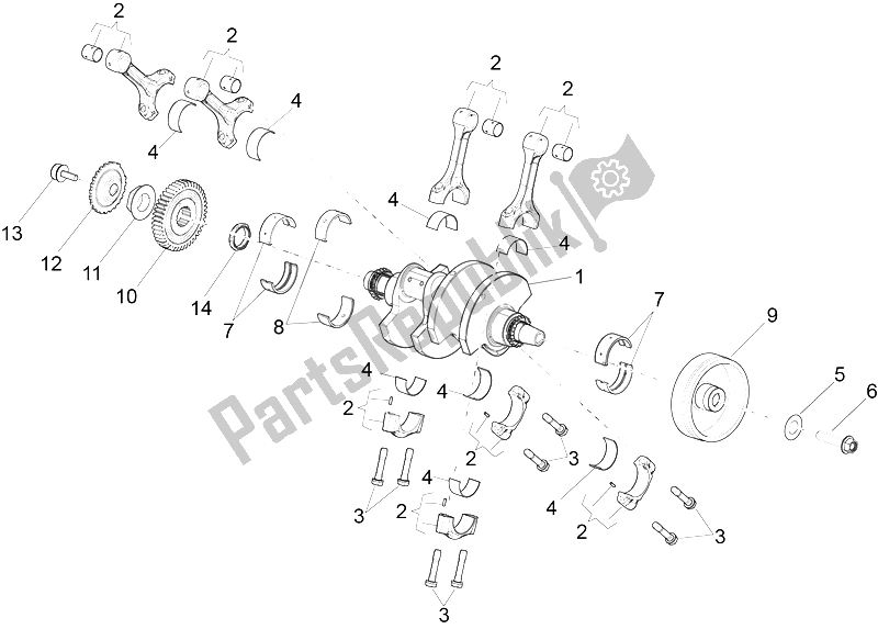 All parts for the Kurbelwelle of the Aprilia RSV4 RR 1000 2015