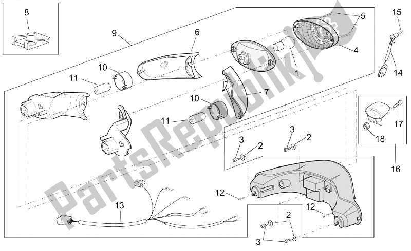 Tutte le parti per il Luci Posteriori del Aprilia Scarabeo 50 Ditech 2001