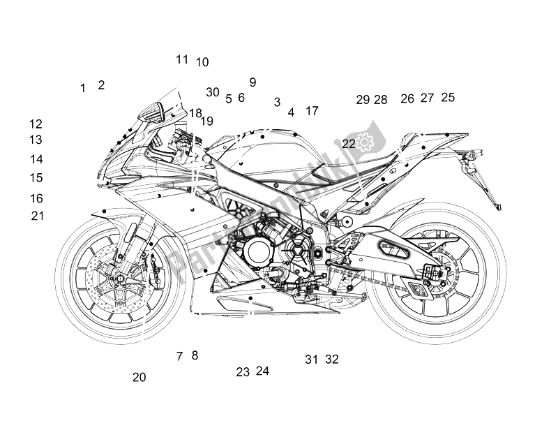 All parts for the Decal of the Aprilia RSV4 RR Racer Pack 1000 2015
