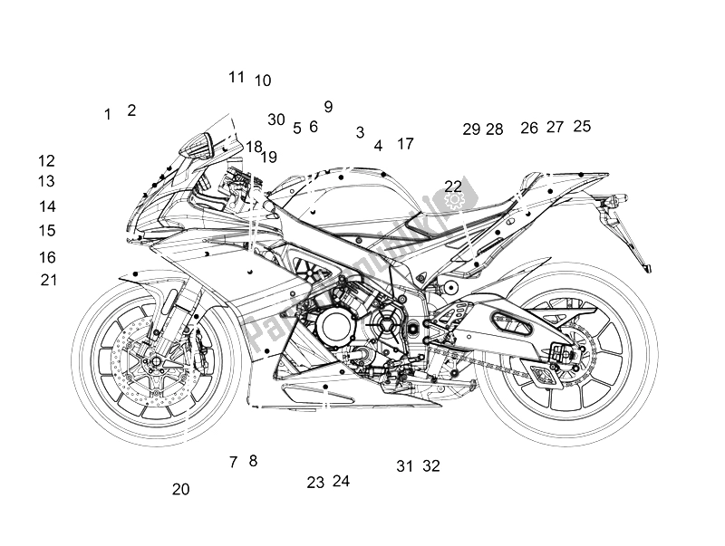 Todas las partes para Etiqueta de Aprilia RSV4 RR Racer Pack 1000 2015