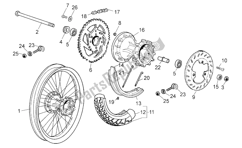 Todas las partes para Rueda Trasera de Aprilia RX SX 50 2011