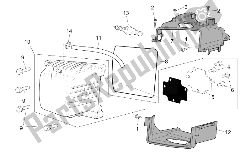 Toutes les pièces pour le Couverture De Tête du Aprilia Scarabeo 50 4T 2V E2 2002