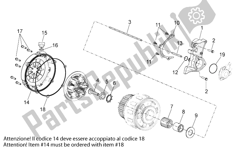 Alle onderdelen voor de Koppeling I van de Aprilia Shiver 750 PA 2015
