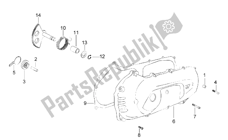 All parts for the Covers - Kick Starter of the Aprilia Scarabeo 50 2T ENG Minarelli 1999