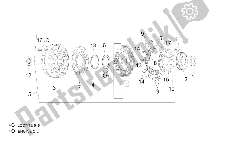 All parts for the Clutch Ii of the Aprilia ETV 1000 Capo Nord 2001