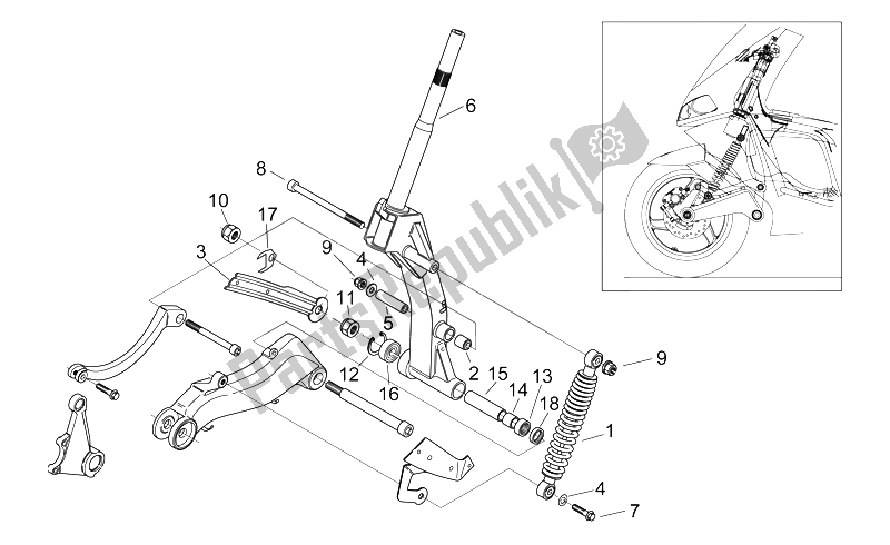 Tutte le parti per il Ammortizzatore Anteriore Ii del Aprilia Area 51 1998