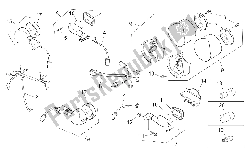 Tutte le parti per il Luci Posteriori del Aprilia SR 50 H2O Ditech Carb 2000