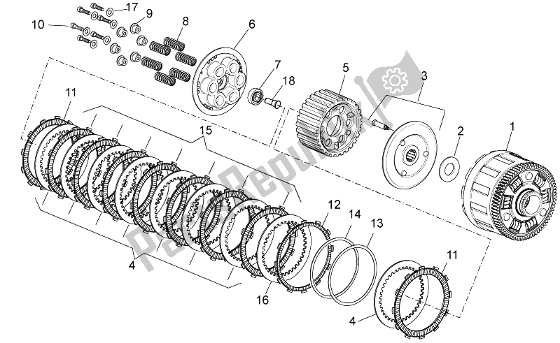 All parts for the Clutch Ii of the Aprilia RSV4 Aprc Factory STD SE 1000 2011