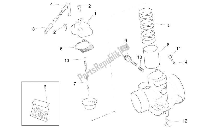 Todas las partes para Carburador Dell'orto Ii de Aprilia SR 125 150 1999