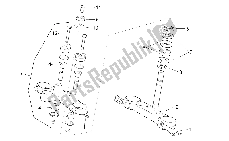 All parts for the Steering-trail Version of the Aprilia Pegaso Strada Trail 650 IE 2005