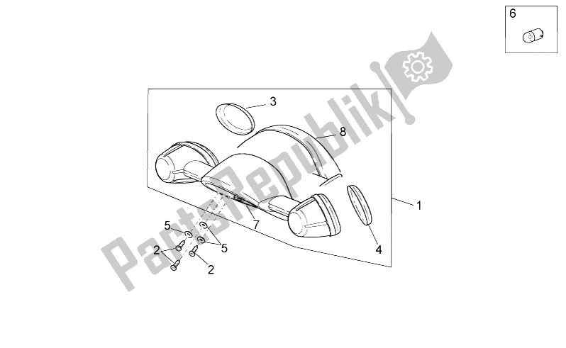 All parts for the Rear Lights of the Aprilia Scarabeo 50 4T 4V NET 2010