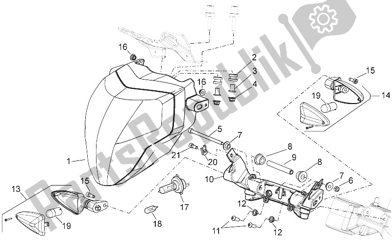 Todas las partes para Luces Delanteras de Aprilia Shiver 750 EU 2010