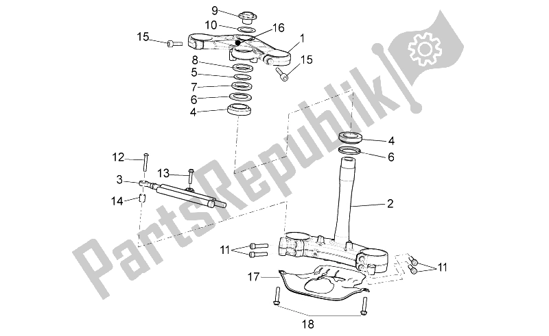 Alle onderdelen voor de Sturen van de Aprilia RSV4 Aprc Factory ABS 1000 2013