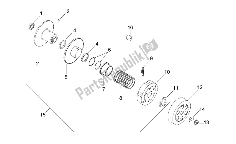 Tutte le parti per il Frizione del Aprilia SR 50 AIR WWW 1997