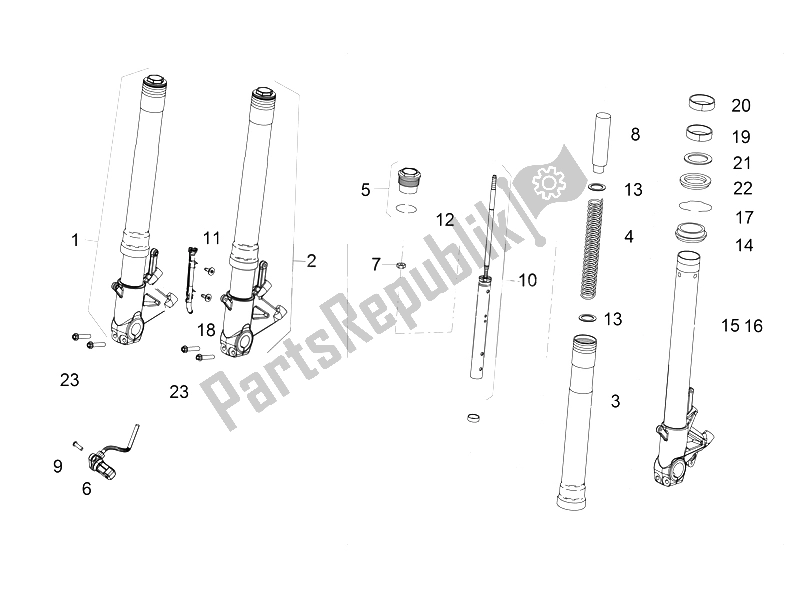 Todas las partes para Vorderradgabel de Aprilia RSV4 RR 1000 2015