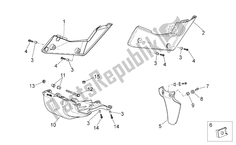 All parts for the Central Body of the Aprilia SXV 450 550 2009