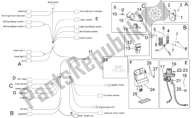 Alle Teile für das Elektrisches System I des Aprilia RSV4 Aprc Factory STD SE 1000 2011