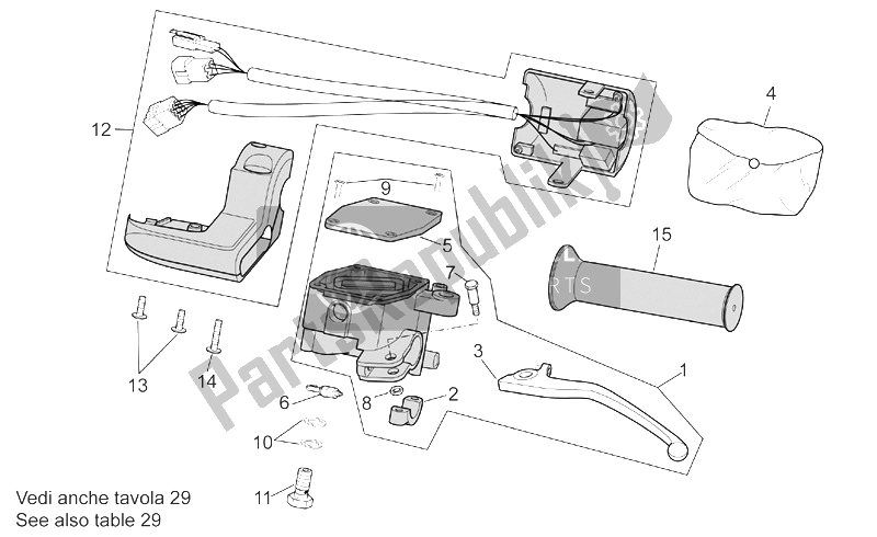 All parts for the Lh Controls of the Aprilia Scarabeo 500 2003