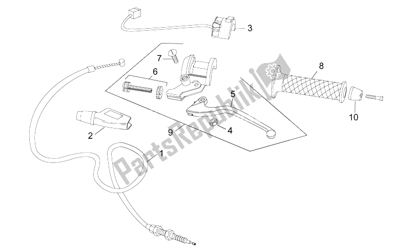 Todas as partes de Lh Controles do Aprilia RS 50 1996