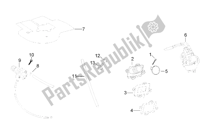 Tutte le parti per il Carburatore - Gruppo Pompa Olio. Del Aprilia Scarabeo 50 2T ENG Minarelli 1998