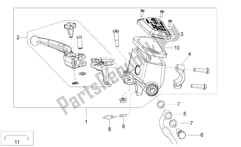 Tutte le parti per il Pompa Freno Anteriore del Aprilia Shiver 750 GT 2009