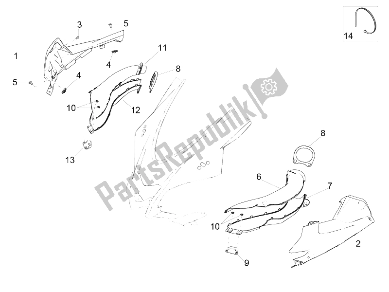 Alle onderdelen voor de Leitblech van de Aprilia RSV4 RR 1000 2015