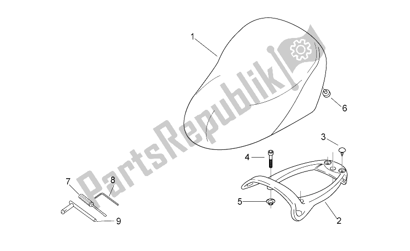 All parts for the Seat - Carrier of the Aprilia Scarabeo 50 2T E2 NET 2010