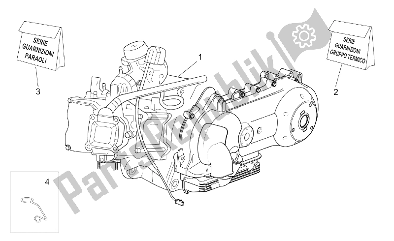 Alle Teile für das Motor des Aprilia Scarabeo 125 200 E2 ENG Piaggio 2003