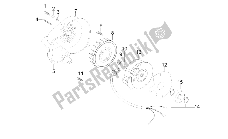 All parts for the Flywheel of the Aprilia Scarabeo 50 2T ENG Minarelli 1993