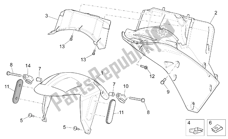 Todas las partes para Cuerpo Frontal Iv de Aprilia SR 50 H2O NEW DI Tech 2004