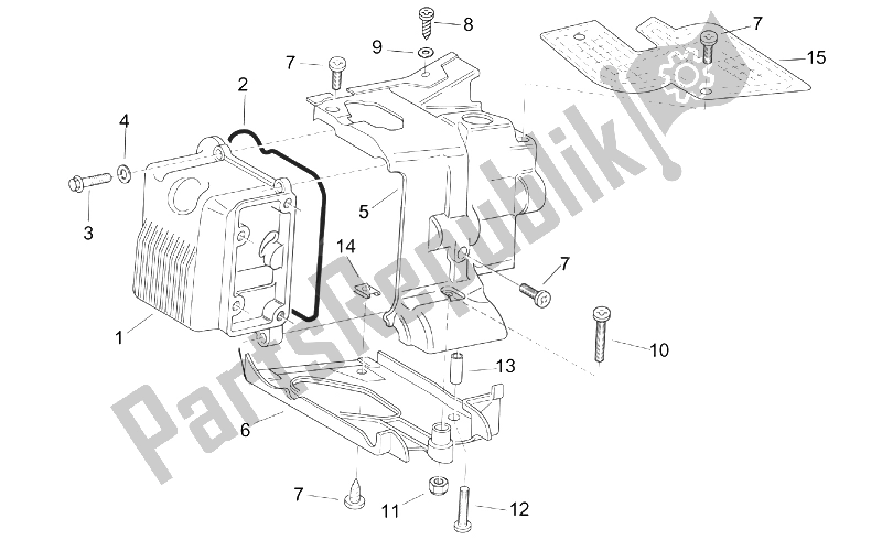 All parts for the Head Cover of the Aprilia Mojito 125 1999