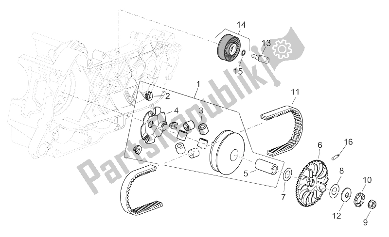 Tutte le parti per il Gruppo Variatore del Aprilia Atlantic 125 250 2006