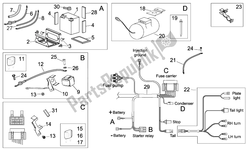 All parts for the Electrical System Ii of the Aprilia RXV 450 550 Street Legal 2009