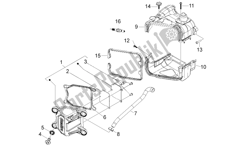 All parts for the Head Cover of the Aprilia Scarabeo 50 4T 4V NET 2010