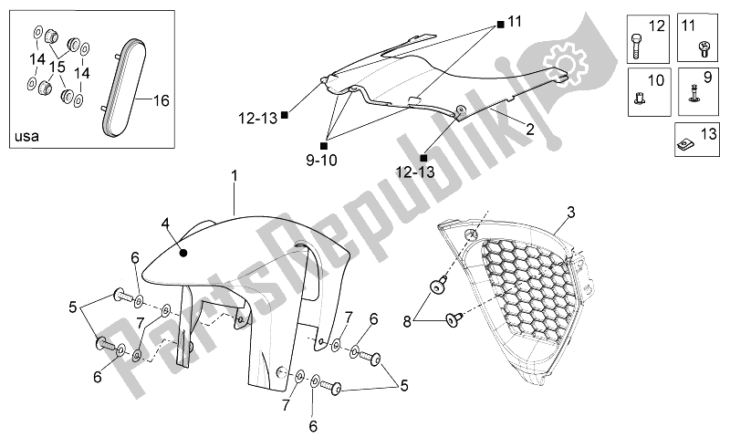 Alle Teile für das Vorderkörper Iii des Aprilia RSV4 Aprc Factory STD SE 1000 2011