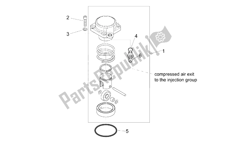 All parts for the Compressor of the Aprilia SR 50 H2O NEW DI Tech 2004