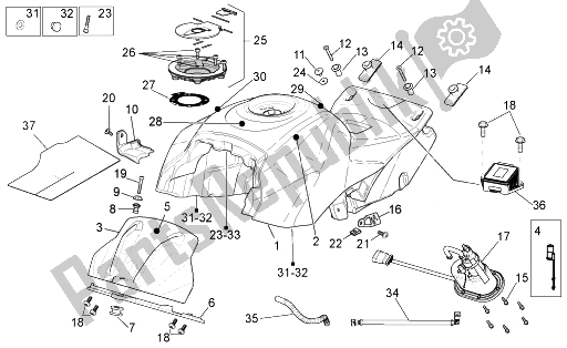 Toutes les pièces pour le Réservoir D'essence du Aprilia Tuono 1000 V4 R Aprc ABS 2014