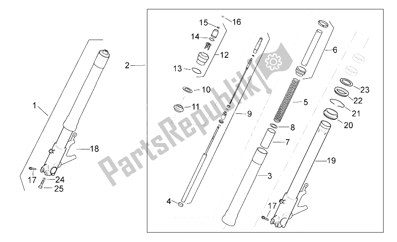 Toutes les pièces pour le Fourche Avant I du Aprilia RSV Tuono 1000 2006