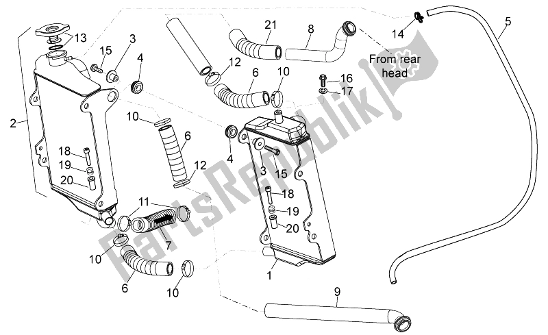 Todas las partes para Sistema De Refrigeración de Aprilia MXV 450 Cross 2008