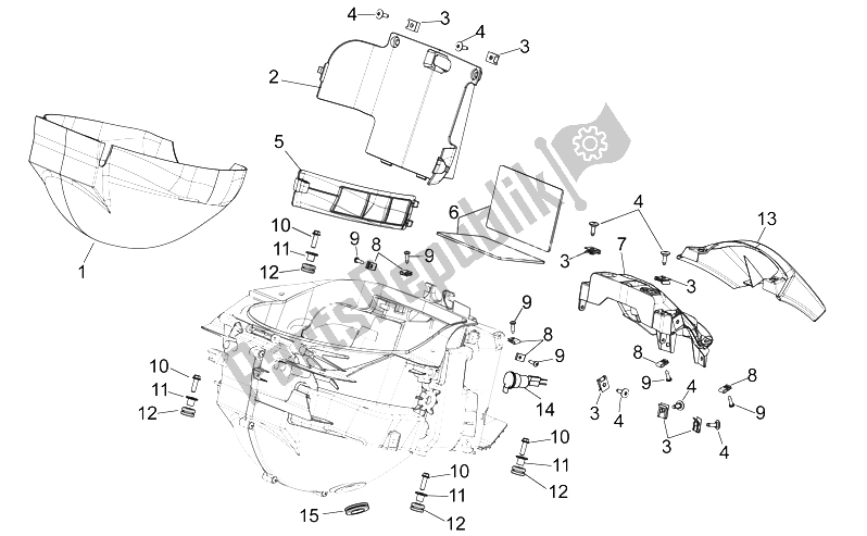 All parts for the Central Body Ii of the Aprilia NA 850 Mana 2007