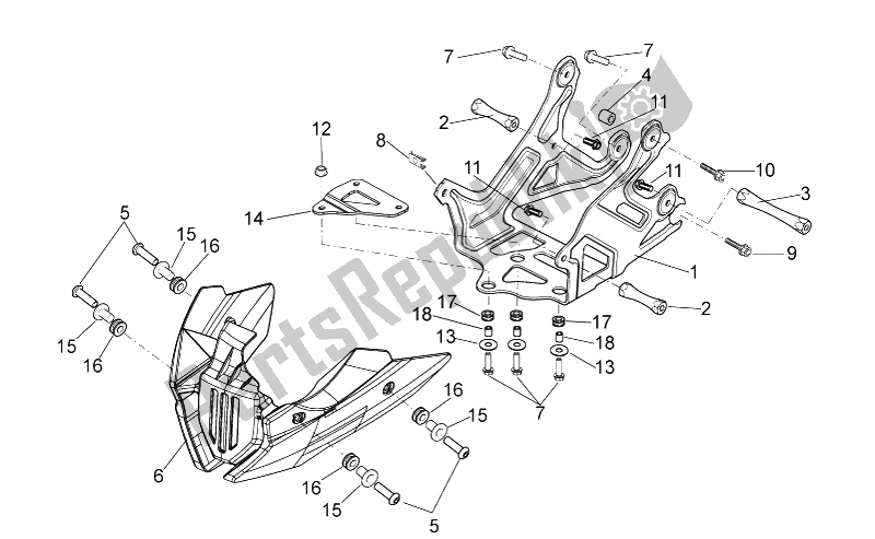 All parts for the Holder of the Aprilia Shiver 750 PA 2015