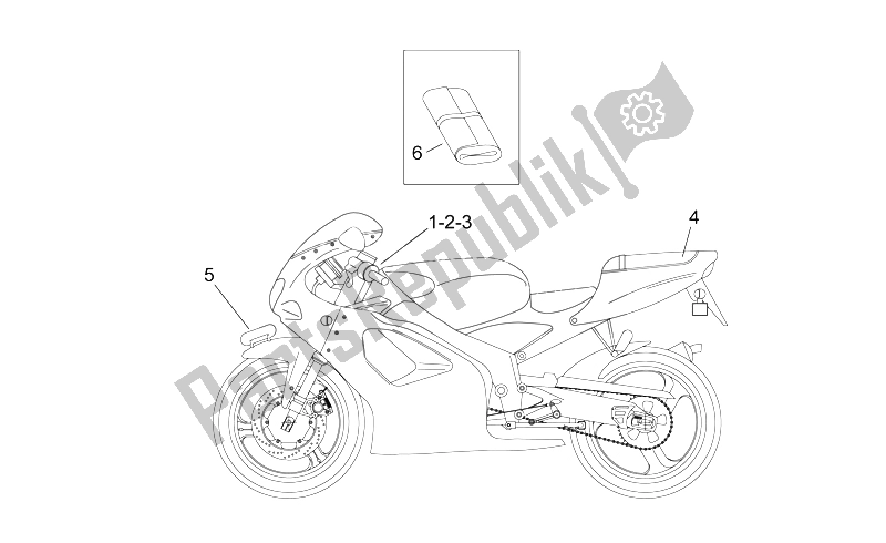 All parts for the Plate Set of the Aprilia RS 50 1996