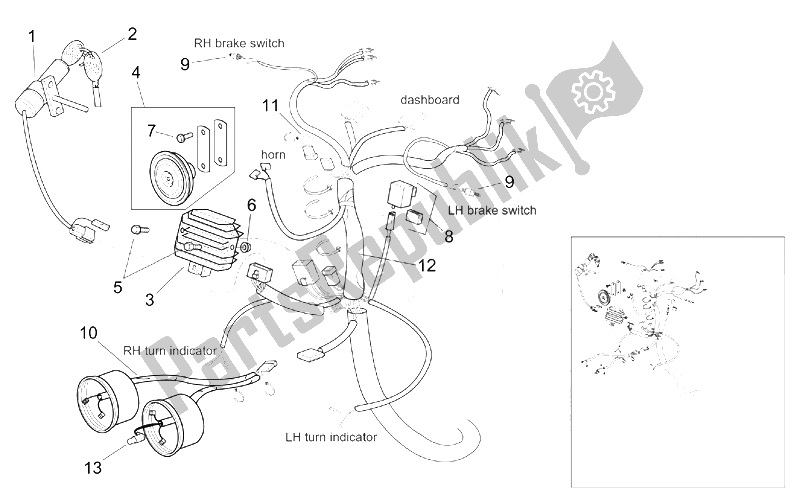 Wszystkie części do Instalacja Elektryczna I Aprilia SR 125 150 1999