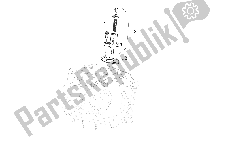 All parts for the Chain Tensioner of the Aprilia Atlantic 125 E3 2010