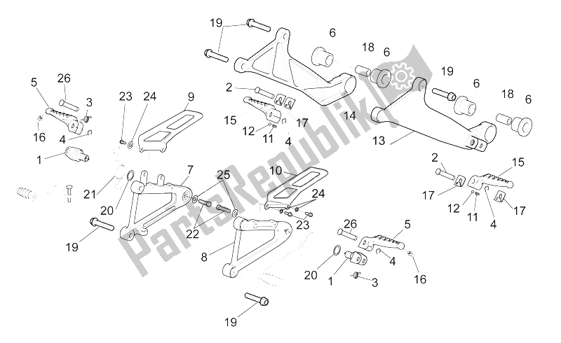 Toutes les pièces pour le Repose-pieds du Aprilia SL 1000 Falco 2000